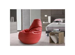 8052773513340 - Talamo Italia Puff Annachiara Puff-Tasche 100% Made in Italy Sitzsack aus Kunstleder Cm 70x70h110 Rot