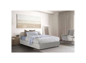 8052773513982 - Talamo Italia - Quadratisches und halbes Bett Arianna Containerbett mit Stoffbespannung 100% Made in Italy Frontöffnung passend für Matratze Cm