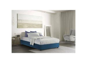 8052773513999 - Talamo Italia - Quadratisches und halbes Bett Arianna Containerbett mit Stoffbespannung 100% Made in Italy Frontöffnung passend für Matratze Cm