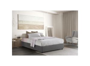 8052773514019 - Talamo Italia Doppelbett Azzurra Containerbett mit Stoffbespannung 100% Made in Italy Frontöffnung passend für Matratze Cm 140x190 Grau