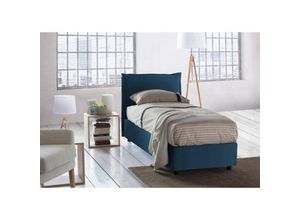 8052773514798 - Einzelbett Zusanne Containerbett mit Stoffbespannung 100% Made in Italy Frontöffnung passend für Matratze Cm 90x190 Blau - Talamo Italia