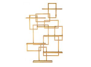 8052773584562 - Dmora - Wandflaschenhalter goldene Metallstruktur goldene Farbe Maße 10 x 795 x 50 cm