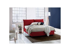 8052773596763 - Talamo Italia Doppelbett Maddalena Containerbett mit Stoffbespannung 100% Made in Italy Frontöffnung passend für Matratze Cm 140x200 Rot