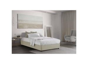 8052773597265 - Talamo Italia - Quadratisches und halbes Bett Rebecca Containerbett mit Stoffbespannung 100% Made in Italy Frontöffnung inklusive Matratze