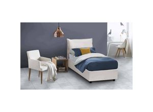 8052773598545 - Einzelbett Carmen Containerbett mit Kunstlederbezug 100% Made in Italy Frontöffnung mit Matratze Cm 90x190 enthalten Weiß - Talamo Italia