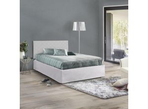 8052773786782 - Talamo Italia Quadratisches und halbes Bett Clea Kopfteil-Set aus Kunstleder mit orthopädischer Basis und Volant 100% Made in Italy geeignet für