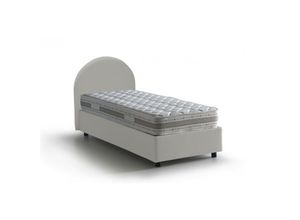 8052773787536 - Dmora - Talamo Italia Einzelbett Vittoria Containerbett mit Kunstlederbezug 100% Made in Italy Seitliche Öffnung inklusive Matratze 80x190 cm