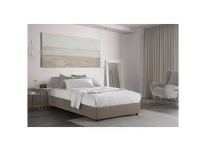 8052773788281 - Dmora - Talamo Italia Quadratisches und halbes Bett Rebecca Containerbett mit Stoffbespannung 100% Made in Italy Frontöffnung inklusive Matratze