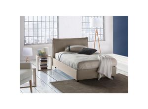 8052773790246 - Quadratisches und halbes Bett Daalt Containerbett mit Stoffbespannung 100% Made in Italy Frontöffnung inklusive Matratze 120x200 cm Turteltaube