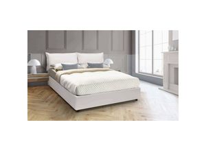 8052773790741 - Dmora - Talamo Italia Doppelbett Jasmine Containerbett mit Kunstlederbezug 100% Made in Italy Frontöffnung inklusive Matratze Cm 160x200 Weiß