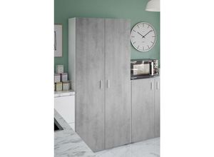 8052773793964 - Dmora - Mehrzweck-Kabinett Dferre Beistellschrank mit 2 Türen Kleiderschrank mit 2 Türen und 3 Einlegeböden 80x37h182 cm Zement und Weiß