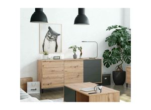 8052773794442 - Dmora - Highboard Dbog Modernes Sideboard mit 2 Türen und 3 Schubladen Buffet im Wohnzimmer Fernsehschrank Sideboard für Wohnzimmer 154x41h74