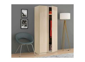 8052773794626 - Dmora - Garderobe Dleon Schlafzimmer Kleiderschrank mit 2 Flügeltüren Schlafzimmermöbel mit 1 Einlegeboden und Kleiderstange 82x52h180 cm Eiche