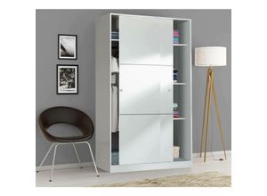 8052773794718 - Dmora - Garderobe Waterbury Schlafzimmer Kleiderschrank mit 2 Schiebetüren Schrank mit 3 Einlegeböden und Kleiderstange cm 120x50h200 Weiß