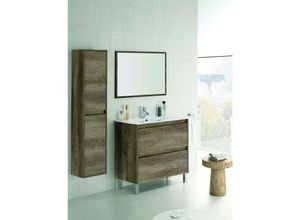8052773795135 - Dmora - Unterschrank Djuwar Hängeschrank mit 2 Schubladen Badezimmerschrank mit Spiegel Waschbecken nicht enthalten 80x45h80 cm Eiche 8052773795135 - Dmora - Unterschrank Djuwar Hängeschrank mit 2 Schubladen Badezimmerschrank mit Spiegel Waschbecken nicht enthalten 80x45h80 cm Eiche