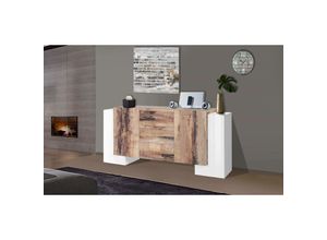 8052773805810 - Dmora - Kommode Dcuom Küchen-Sideboard mit 2 Türen und 3 Schubladen Wohnzimmer-Buffet Küchen-Sideboard 100% Made in Italy cm 210x45h85 glänzend