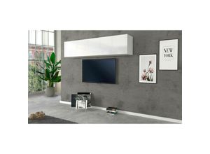 8052773806923 - Hängeschrank Dghoula Mehrzweckschrank Wandschrank 100 % Made in Italy cm 180x30h40 glänzend weiß - Dmora