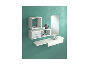 8052773809740 - Dmora - Regal Dnadali Modernes modulares Wandregal Modularer Aufbewahrungswürfel Wandregal 100% Made in Italy 30x25h30 cm Weiß