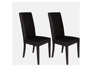 8052773832601 - Set aus 2 klassischen Holzstühlen für Esszimmer Küche oder Wohnzimmer Made in Italy cm 46x55h99 Sitzhöhe cm 47 Farbe Schwarz - Dmora