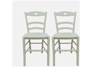 8052773832694 - Set aus 2 klassischen Holzstühlen für Esszimmer Küche oder Wohnzimmer Made in Italy cm 45x47h88 Sitzhöhe cm 48 Sandfarbe - Dmora