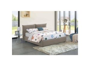 8052773840583 - Talamo Italia - Dmora - Doppelbett Dbrunor Containerbett mit Stoffbespannung 100% Made in Italy Frontöffnung inklusive Matratze Cm 160x200