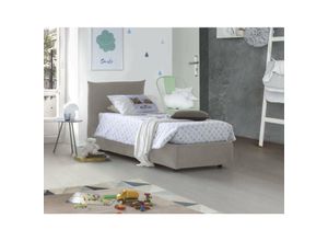 8052773840590 - Dmora - Einzelbett Dbut Containerbett mit Stoffbespannung 100% Made in Italy Frontöffnung inklusive Matratze 80x190 cm Beige