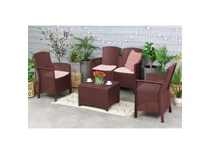 8052773850674 - Dmora - Lounge-Set für den Außenbereich Urano Gartenmöbel-Set mit Kissen Sitzbereich für den Innenbereich in Rattan-Optik 100 % Made in Italy