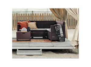 8052773850841 - Lounge-Set für den Außenbereich Eris Garten-Set mit Kissen Lounge-Set für den Innenbereich in Rattan-Optik 100 % Made in Italy Braun - Dmora