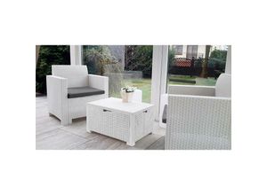 8052773863193 - Dmora - Lounge-Set für den Außenbereich Dkrajn Gartenset mit Kissen Lounge-Set für den Innenbereich in Rattan-Optik 100 % Made in Italy Weiß