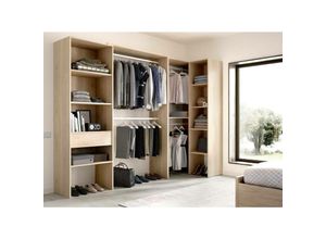 8052773871372 - Dmora - Kleiderschrank Arera Struktur für begehbaren Eckschrank Offene Eckgarderobe 248x79h187 cm Eiche