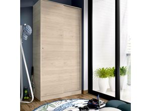 8052773875493 - Kleiderschrank Dfurla Garderobe für Schlafzimmer Kleiderschrank mit 2 Schiebetüren 100x50h204 cm Eiche - Dmora