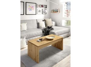 8052773876513 - Couchtisch Dburgi Wohnzimmer-Zeitungsständer mit Ablagefach niedriger Couchtisch 102 x 50 x 43 cm Nodi-Eiche - Dmora