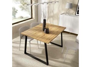 8052773876667 - Ausziehbarer-Tisch Darsla Mehrzweck-Esskonsole rechteckiger Küchen- oder Esszimmertisch 160 x 90 x 75 cm Nodi-Eiche - Dmora