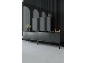 8052773907989 - Fernsehschrank Regulus Ständer für Wohnzimmerfernseher Niedriges Wohnzimmer-Sideboard TV-Ständerbasis 180x30h47 cm Anthrazit und Schwarz mit