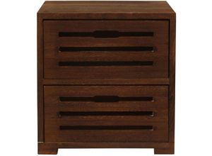 8052787040429 - Mobili Rebecca - Rebecca Mobili Kommode Schrank 2 Schubladen Holz Braun Shabby 36x35x24