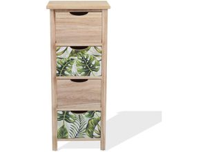 8052787040870 - Mobili Rebecca - Rebecca Mobili Schrank Schubladenkommode 4 Schubladen Holz Braun Grün 84x34x27