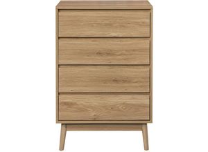 8052787046759 - Mobili Rebecca - Rebecca Mobili Kommode 4 Schubladen Braunes Holz Nordischer Stil Schlafzimmerschrank