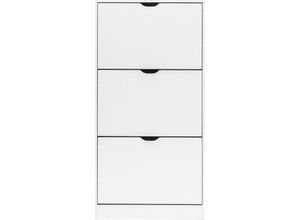 8052787047947 - Mobili Rebecca - Rebecca Mobili Schuhschrank Weiß mdf 3 Türen Platzsparender Schrank für 12 Paare für Eingänge