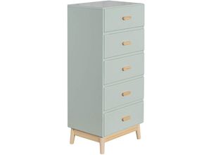 8052787049392 - Kommode Mobili Rebecca Aloe 115x50x40 MDF Kiefer Aquagrün Braun Skandinavisch Zu Montieren