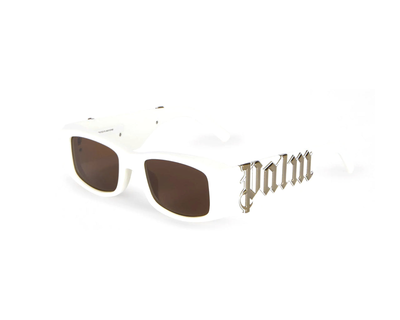 8052788870292 - PALM ANGELS Unisex PERI001 Angel 0160 White silver mirror Gläser SONNENBRILLEN Acetat Weiß Braun Quadratisch Normal