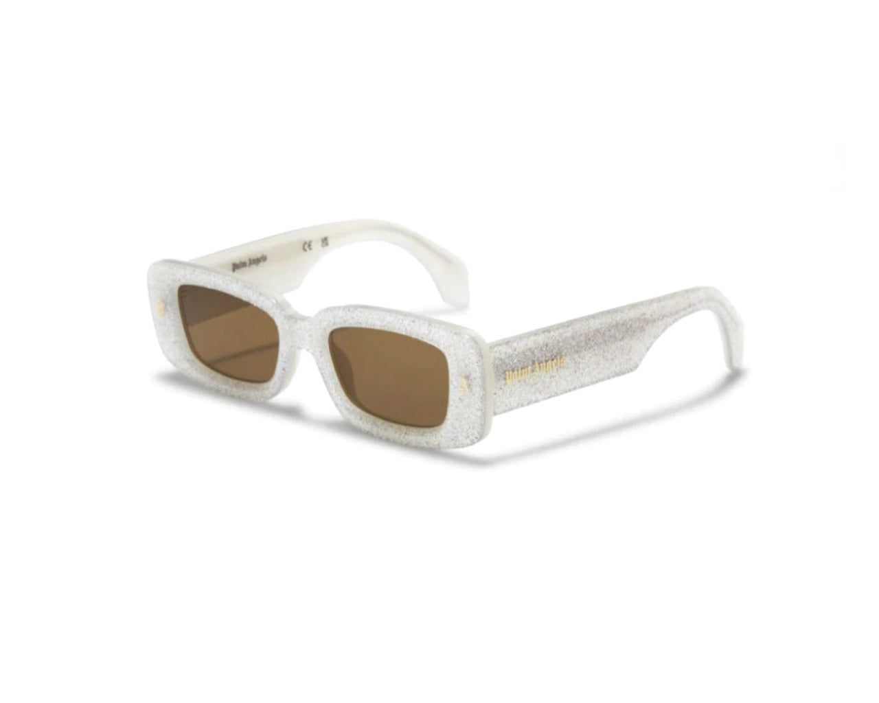 8052788893826 - PALM ANGELS Unisex PERI022 Lala 8360 Glitter brown Gläser SONNENBRILLEN Acetat Weiß Braun Quadratisch Normal