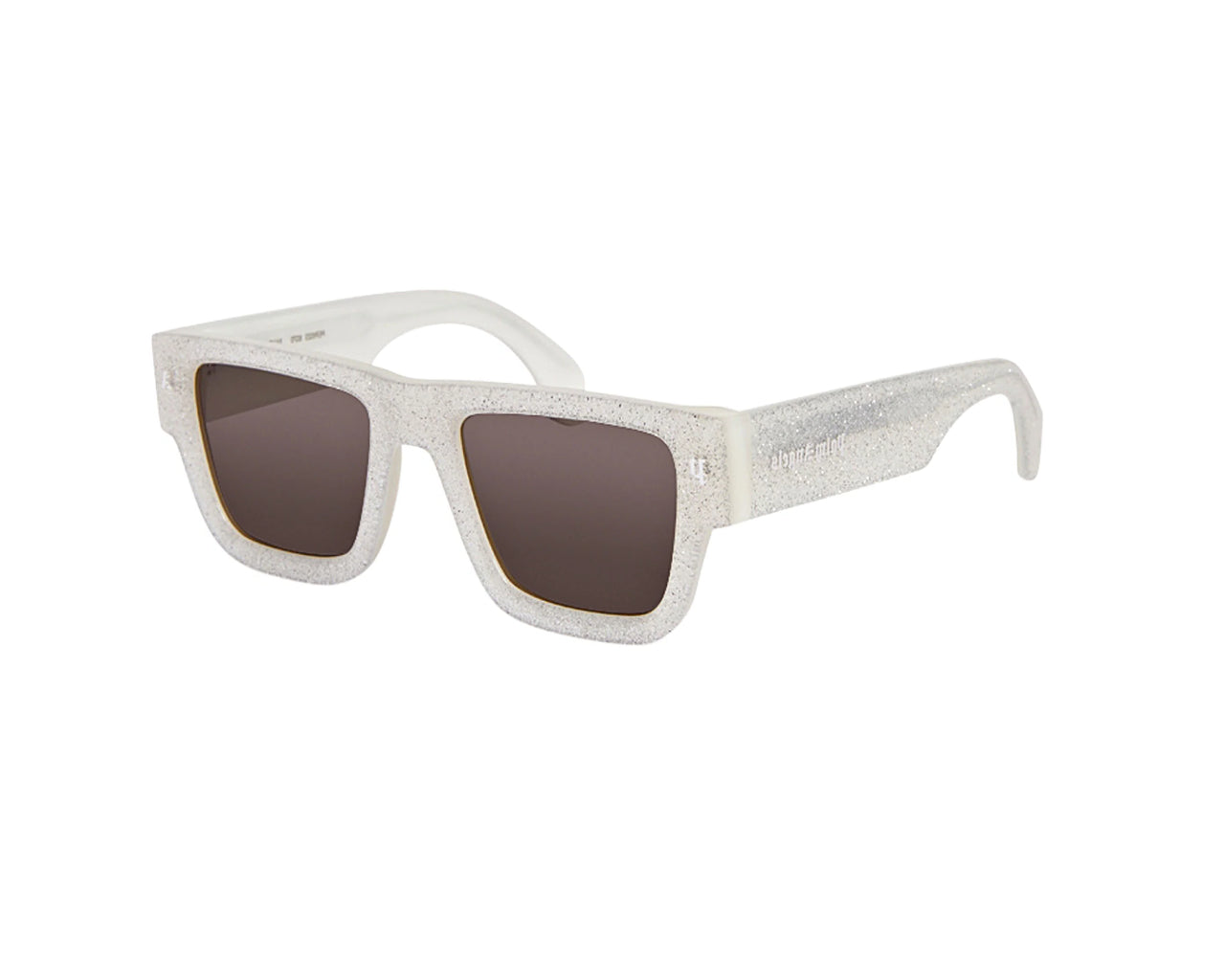 8052788893864 - PALM ANGELS Unisex PERI023 Palisade 8307 Glitter dark grey Gläser SONNENBRILLEN Acetat Weiß Grau Quadratisch Normal