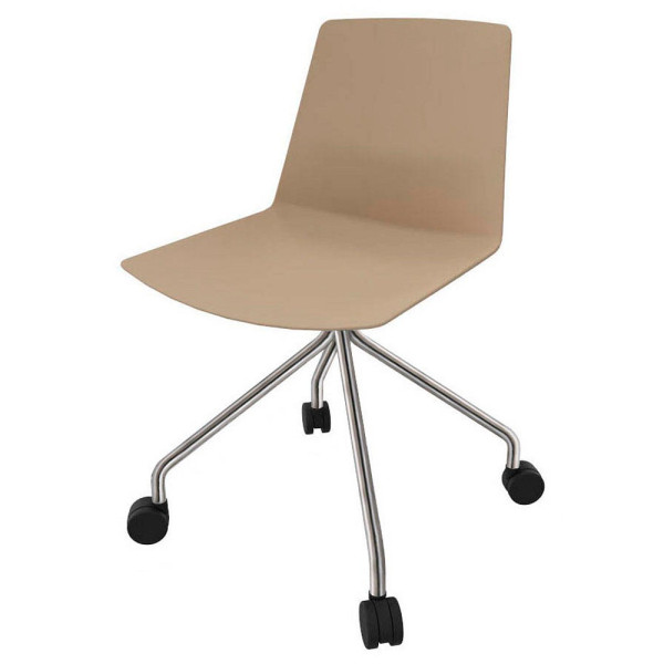 8052877356119 - Besucherstuhl Clue beige   chrom ohne Armlehnen Fußkreuz 8052877356119 Quadrifoglio