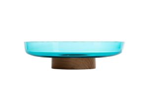 8052993082183 - Schale Bontà türkis Ø 26 cm Glas Holz