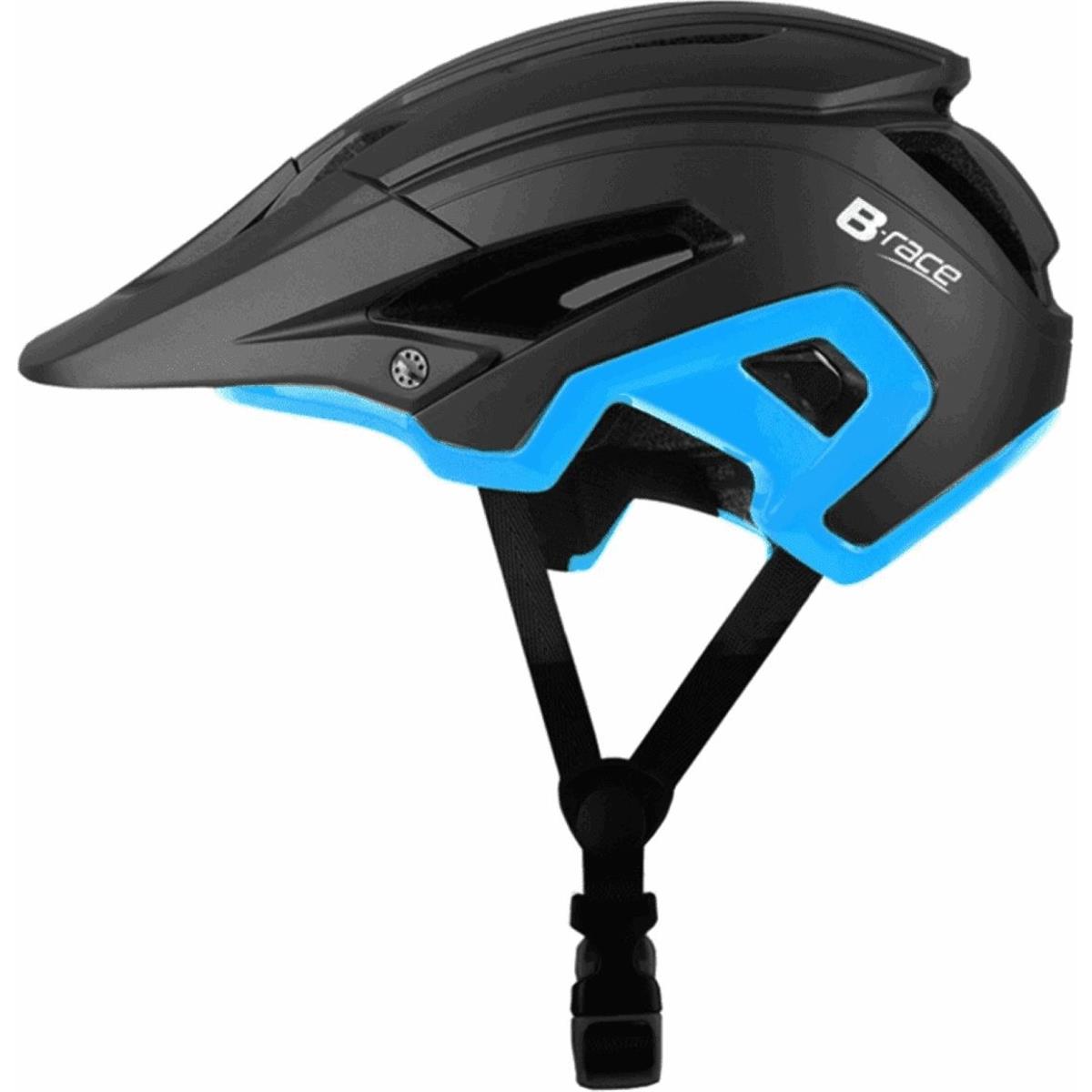 8053329962346 - B-Race Stone II In-Mold Helm Schwarz Blau Größe S M (54-58 cm) - Sportliches Design