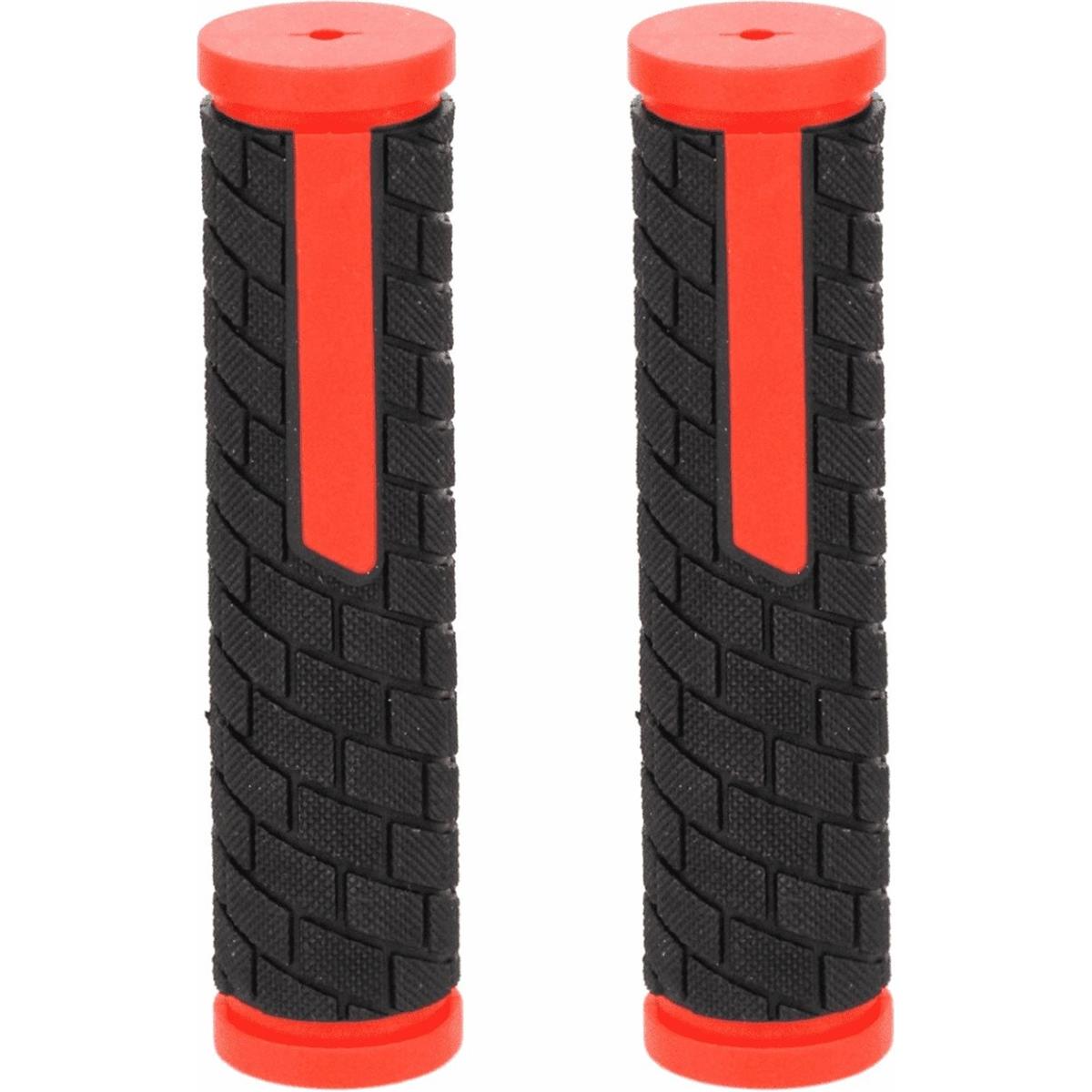 8053329966832 - MTB Griffe aus Gummi Schwarz Rot 128 mm für Erwachsene - Komfort und Kontrolle