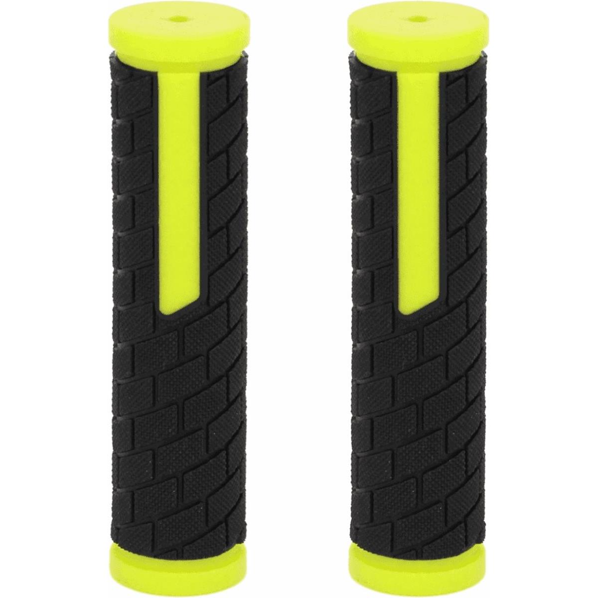 8053329966856 - MTB Griffe aus Gummi Schwarz Neon-Gelb 128mm für Erwachsene - Komfort und Kontrolle