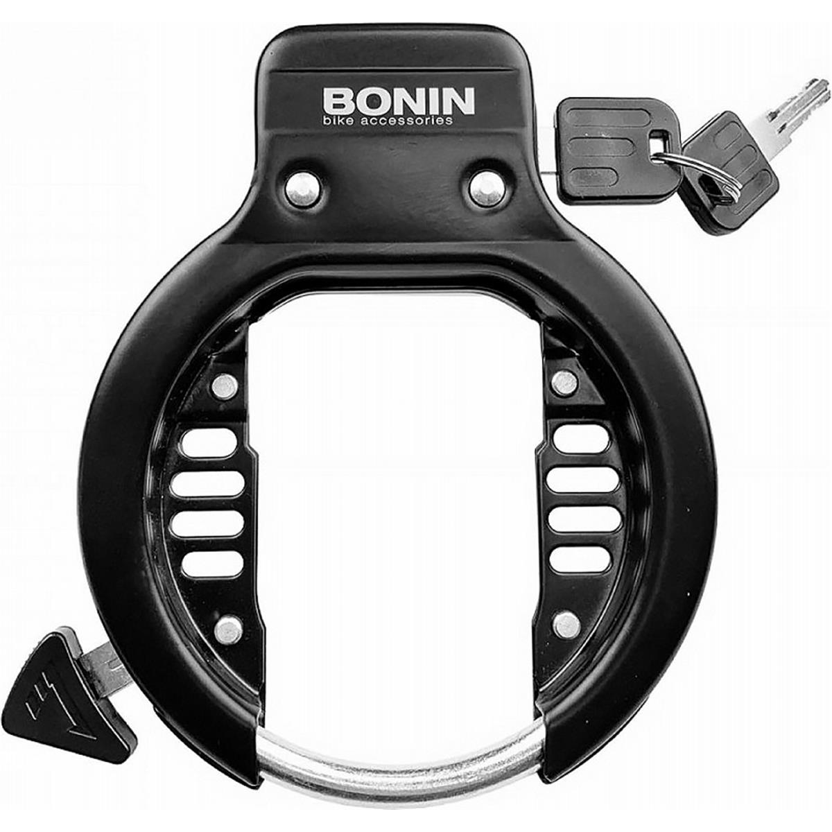 8053329969482 - BONIN Fahrradschloss 57mm Schwarz mit 2 Schrauben Befestigung