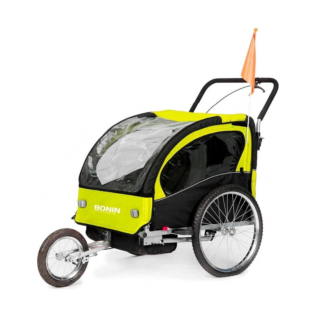 8053329969666 - NCAB Fahrradanhänger Lime Schwarz 8053329969666 - NCAB Fahrradanhänger Lime Schwarz