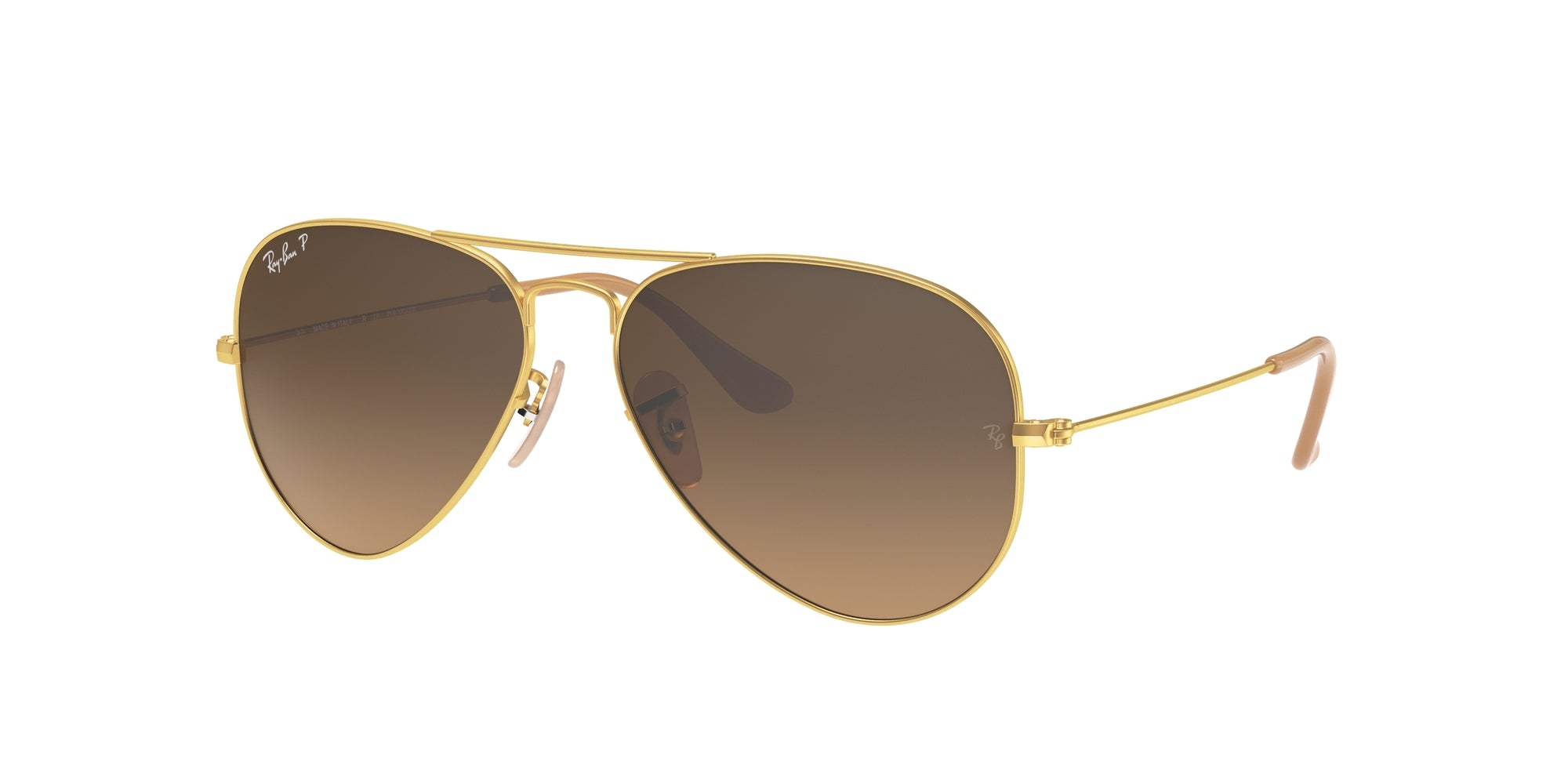 8053672087925 - Unisex RB3025 Aviator Large Metall 112 m2 Gläser SONNENBRILLEN Metall Gold Braun Pilot Polarisiert Schattiert